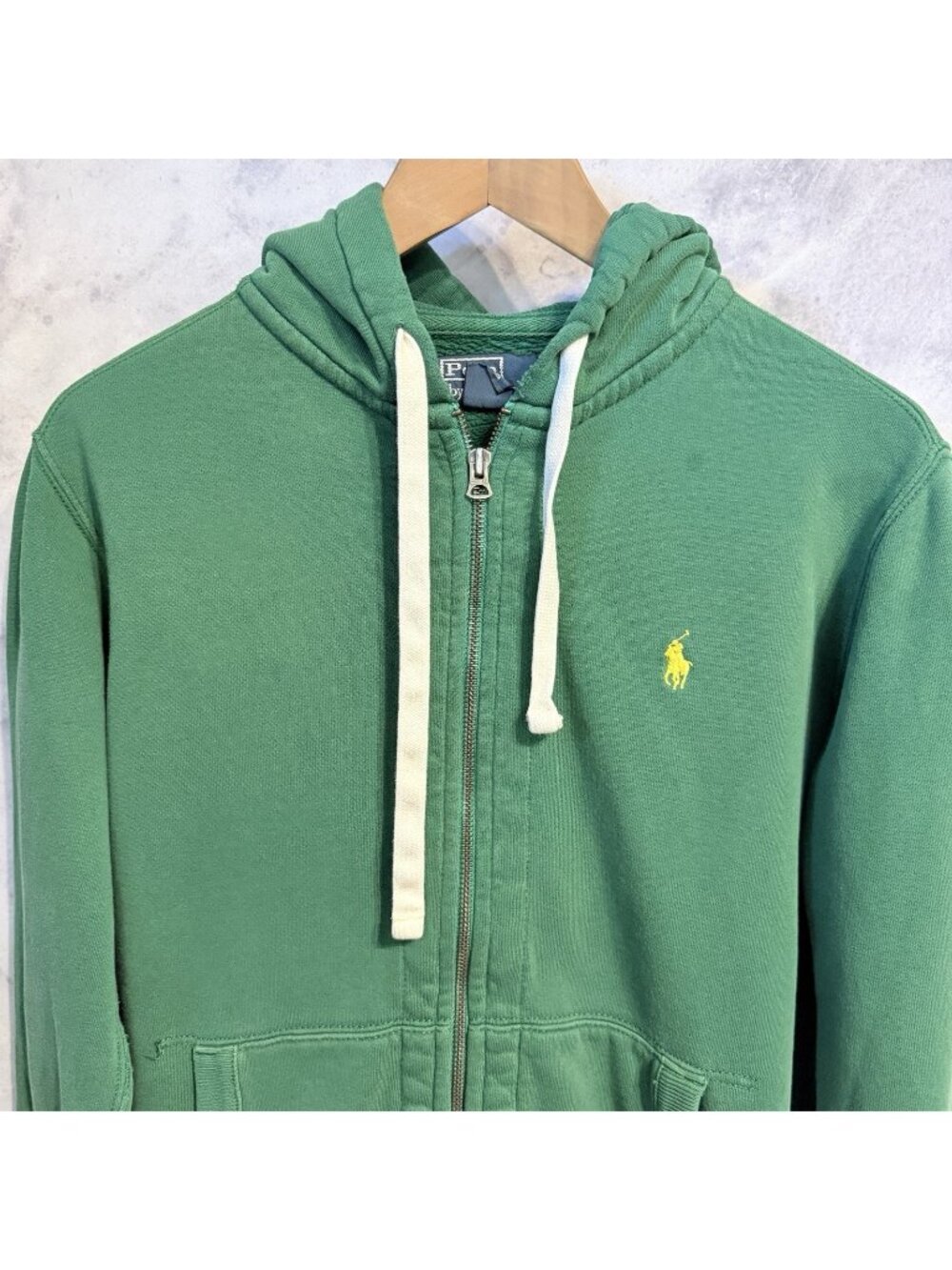 Vintage Polo Ralph Lauren Hoodie Sweatshirt Mens Small S Green Thermal Hood